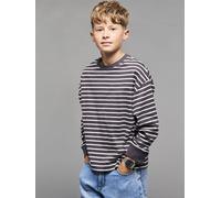 Jungen Langarm-Streifenshirt JONEN mit Recycling-Baumwolle grau Gr. 174