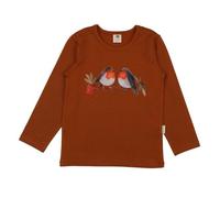 Jungen Langarmshirt aus Bio-Baumwolle „Terracotta“ rostbraun, weiches Jerseyshirt von Walkiddy für Schulkinder, vielseitiges Basic-Oberteil, hautfreundlich, elastisch & nachhaltig gefertigt Braun 104