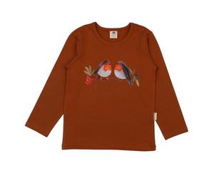 Jungen Langarmshirt aus Bio-Baumwolle „Terracotta“ rostbraun, weiches Jerseyshirt von Walkiddy für Schulkinder, vielseitiges Basic-Oberteil, hautfreundlich, elastisch & nachhaltig gefertigt Braun 110