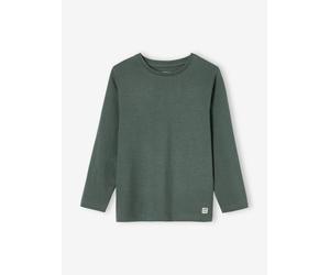 Jungen Langarmshirt BASIC, personalisierbar khaki Gr. 116 von vertbaudet