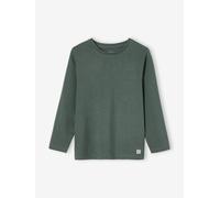 Jungen Langarmshirt BASIC, personalisierbar khaki Gr. 140 von vertbaudet