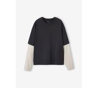 Jungen Langarmshirt im Lagenlook JONEN mit Recycling-Baumwolle grau Gr. 128
