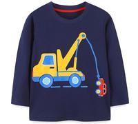 Jungen Langarmshirt Kinder Traktor Druck Baumwolle Longsleeve Shirt Rundhals Tops 122