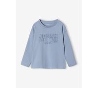 Jungen Langarmshirt mit Bär helles blau Gr. 110 von Vertbaudet