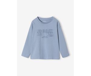 Jungen Langarmshirt mit Bär helles blau Gr. 140 von Vertbaudet