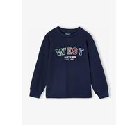 Jungen Langarmshirt mit Frottee-Motiv & Recycling-Baumwolle blau Gr. 116 von Vertbaudet