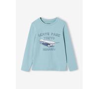 Jungen Langarmshirt mit Print BASIC graublau Gr. 110 von Vertbaudet