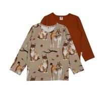 Jungen Langarmshirt Royal Lynxes aus Baumwolle mit Elasthan - elastisches Walkiddy Shirt für Schule, Freizeit & Abenteuer draußen, ideal zum Kombinieren mit Jeans und Jogginghosen Braun 104