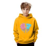 Jungen Mädchen 67 Pullover Hoodies Ice Cream Six Seven Langarm Sweatshirt Lustig Cartoon Gedruckt Y2k Hoodie Kinder Klassische Urlaubskleidung, gelb, 11-12 Years