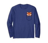 Jungen Mädchen Kleinkind Niedlicher Zoo Tier Fuchs Peeking Pocket Kinder Langarmshirt