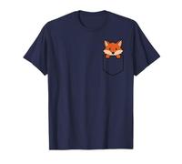 Jungen Mädchen Kleinkind Niedlicher Zoo Tier Fuchs Peeking Pocket Kinder T-Shirt