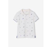 Jungen Poloshirt mit Allover-Print wollweiß Gr. 110 von vertbaudet