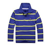 Jungen Poloshirt mit Streifen Langarm T-Shirt für Kinder Kleinkind Poloshirts für Jungen Active-Poloshirts mit Knopfleiste&Reverskragen Lässig Basic Polo Shirt Moden Atmungsaktiv Tops 3-14 Jahre