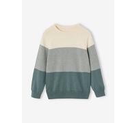 Jungen Pullover mit Colorblock-Streifen aqua Gr. 98/104 von vertbaudet