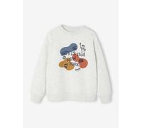 Jungen Rundhals-Sweatshirt mit Print & Recycling-Polyester beige Gr. 116 von vertbaudet