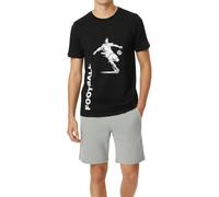 Jungen Schlafanzug kurz, weicher Single-Jersey aus 100% Baumwolle und Hose in Bermuda Form - mit Fussball Motiv, in schwarz Grösse 164