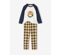 Jungen Schlafanzug mit Bärenprint & Flanellhose ocker Gr. 140 von vertbaudet