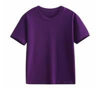 Jungen Shirts/T-Shirts Mädchen T-Shirt Sommer Kurzarm Kinder Baumwolle Top Rundhals Sport Leichtgewicht Casual Tshirts für Mädchen Einfarbige Tshirt aus superweichem Stoff
