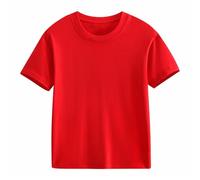 Jungen Shirts/T-Shirts Mädchen T-Shirt Sommer Kurzarm Kinder Baumwolle Top Rundhals Sport Leichtgewicht Casual Tshirts für Mädchen Einfarbige Tshirt aus superweichem Stoff