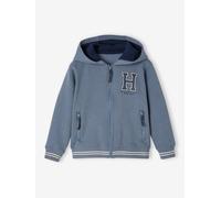 Jungen Sportjacke mit Kapuze graublau Gr. 140 von vertbaudet
