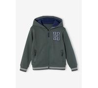 Jungen Sportjacke mit Kapuze moosgrün Gr. 140 von vertbaudet