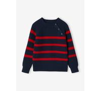 Jungen Strickpullover mit Streifen bordeaux Gr. 158/164 von Vertbaudet