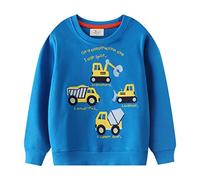 Jungen Sweatshirt Bagger Vans Blau Baumwolle-Fleece Pullover Für Kinder Warme Dünne Sportwear Weihnachts Pullis Shirt Baby Jacke Oberteil 4 Jahre Gr.104