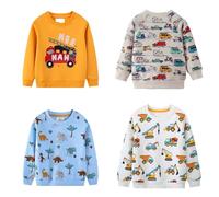 Jungen Sweatshirt Kinder Pullover Baumwolle Langarm Pulli Bagger Auto Bauwagen Warm Tops 2-7 Jahre Kinder Jungen Pullover Sweatshirt Süß Langarm