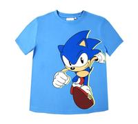 Jungen T-Shirt mit Cars, Sonic und Spider-Man Motiv, 100% Baumwolle, Kurzarm, Bequemer Schnitt, Shirt, Sommer Bekleidung, Outfit Jungs (DE/NL/SE/PL, Numerisch, 128, Regular, Sonic)