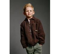 Jungen Teddyfleece-Overshirt mit Hemdkragen braun Gr. 140 von Vertbaudet