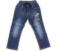 Jungen Thermojeans Kinder Winterhose gefütterte Jeans mit Fleece innen elastischer Bund & Kordelzug Stretch Denim Regular Fit 5-Pocket Stonewashed warm & robust für Schule Kindergarten Spielplatz
