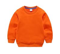 Jungen und Mädchen Pullover mit Rundhalsausschnitt Dickes Fleece gefüttertes Sweatshirt Solide Babys bequemes Sweatshirt Jungen Als Unterteil oder Oberbekleidung tragbar (Orange, 0-1 Years)