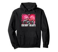 Jungen Valentine Monster Truck Crushin Hearts Kids Pullover Hoodie