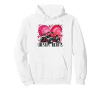 Jungen Valentine Monster Truck Crushin Hearts Kids Pullover Hoodie