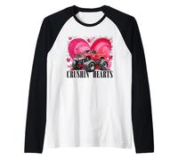 Jungen Valentine Monster Truck Crushin Hearts Kids Raglan