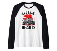 Jungen Valentine Monster Truck Crushin Hearts Kids Raglan