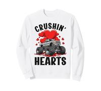 Jungen Valentine Monster Truck Crushin Hearts Kids Sweatshirt