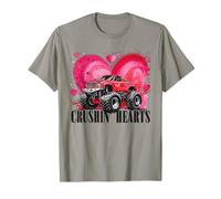 Jungen Valentine Monster Truck Crushin Hearts Kids T-Shirt