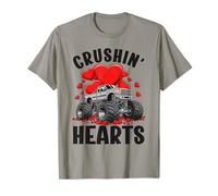 Jungen Valentine Monster Truck Crushin Hearts Kids T-Shirt