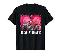 Jungen Valentine Monster Truck Crushin Hearts Kids T-Shirt