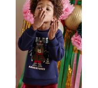 Jungen Weihnachts-Sweatshirt blau Gr. 158/164 von Vertbaudet