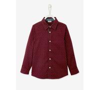 Jungenhemd mit Tupfenmuster aubergine Gr. 158/164 von Vertbaudet