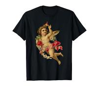 Junger Vintage Baby Engel Engel mit Blumen und einem Schmetterling T-Shirt