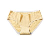 Jungerhouse Damen Mittel Taille Panties Hipster Baumwolle Slips Unterhosen Atmungsaktiv Bequeme Bikinis Taillenslips Unterwäsche Frauen (Gelb,M)