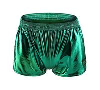 Jungerhouse Herren Leder Boxershorts,Leder Kurze Hose, Slip Ouvert PU Low Rise Unterhose Unterwäsche Stretch Leder-Optik .Reizwäsche für Männer Pants Clubwear Gay Hipster Trunks (XL,grün)
