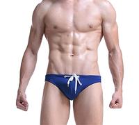 Jungerhouse Sport Herren Mini Brief Bikini Badeanzug Herren Badeslip Kurz Eng String Männer Tanga Schwimmhose Abnehmbares Pad Freizeit Kurze Badehose Slip Dessous (XL,dunkelblau)