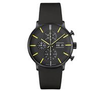 Junghans Herren Armbanduhr 027/4473.02 FORM A Chronoscope Automatik schwarz gelb
