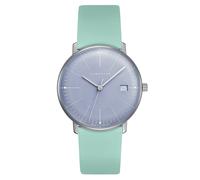 Junghans 47/4554.02 max bill Damenuhr mit Lederband Hellgrün/Hellblau