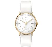 Junghans 47/7451.02 max bill Damenuhr mit Saphirglas Weiß/Goldfarben