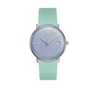 Junghans 47/4554.02 max bill Damenuhr mit Lederband Hellgrün/Hellblau